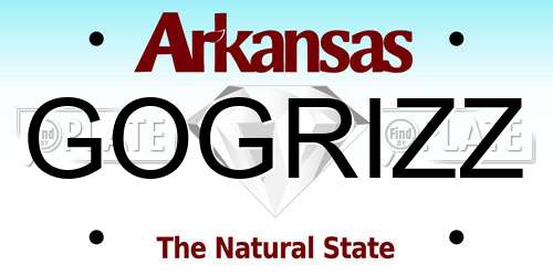 GOGRIZZ Arkansas License Plate