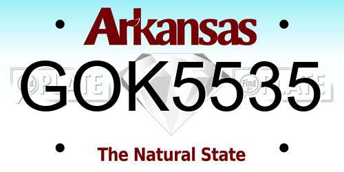 GOK5535 Arkansas License Plate