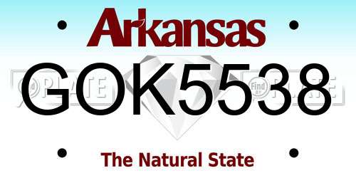 GOK5538 Arkansas License Plate