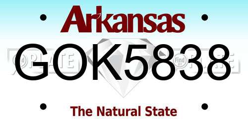 GOK5838 Arkansas License Plate