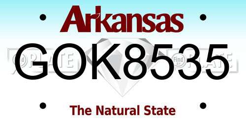 GOK8535 Arkansas License Plate