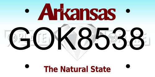 GOK8538 Arkansas License Plate