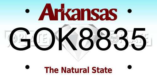 GOK8835 Arkansas License Plate