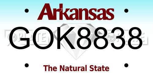 GOK8838 Arkansas License Plate