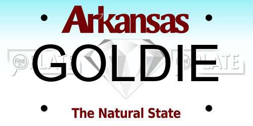 GOLDIE Arkansas License Plate