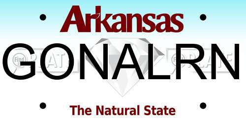 GONALRN Arkansas License Plate