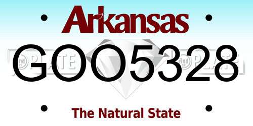 GOO5328 Arkansas License Plate