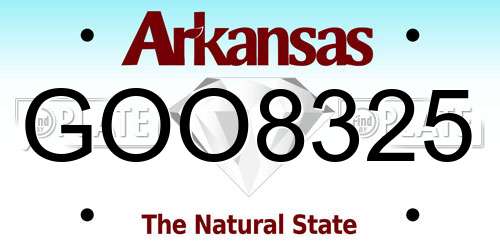 GOO8325 Arkansas License Plate