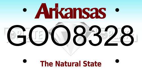 GOO8328 Arkansas License Plate