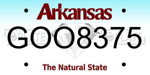 GOO8375 Arkansas License Plate