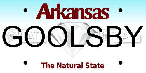 GOOLSBY Arkansas License Plate