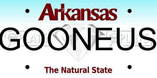 GOONEUS Arkansas License Plate