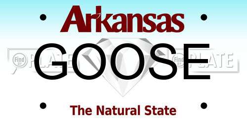 GOOSE Arkansas License Plate