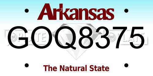 GOQ8375 Arkansas License Plate