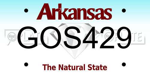 GOS429 Arkansas License Plate