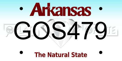 GOS479 Arkansas License Plate