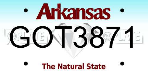 GOT3871 Arkansas License Plate