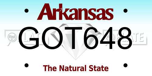 GOT648 Arkansas License Plate