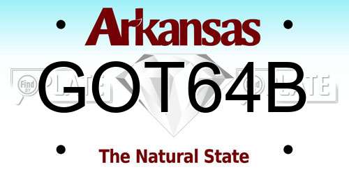GOT64B Arkansas License Plate