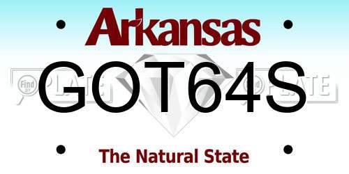 GOT64S Arkansas License Plate