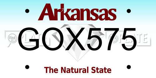 GOX575 Arkansas License Plate