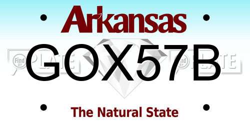 GOX57B Arkansas License Plate