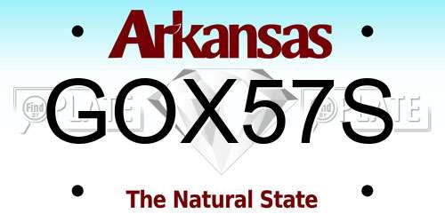 GOX57S Arkansas License Plate