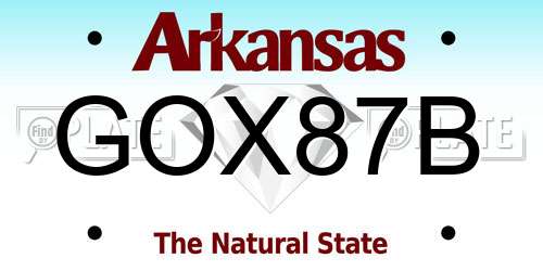 GOX87B Arkansas License Plate