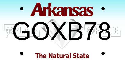 GOXB78 Arkansas License Plate