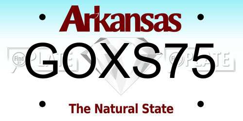 GOXS75 Arkansas License Plate