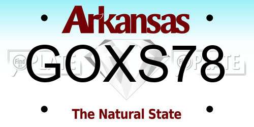 GOXS78 Arkansas License Plate