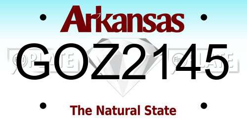 GOZ2145 Arkansas License Plate