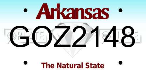 GOZ2148 Arkansas License Plate