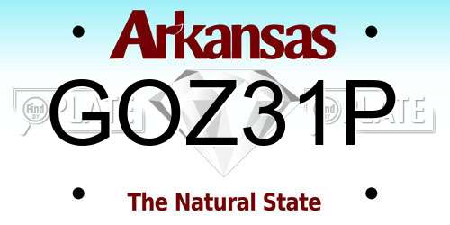 GOZ31P Arkansas License Plate