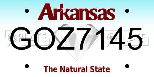 GOZ7145 Arkansas License Plate