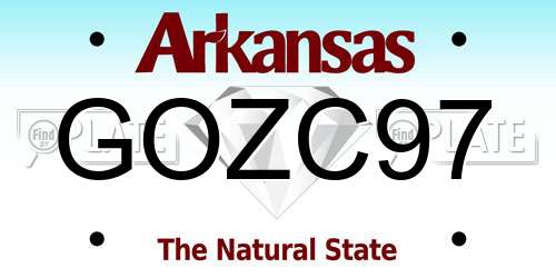 GOZC97 Arkansas License Plate