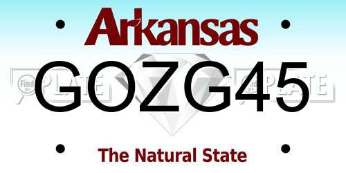 GOZG45 Arkansas License Plate