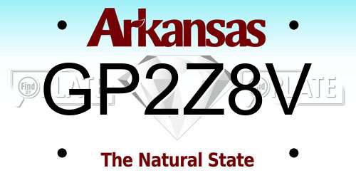 GP2Z8V Arkansas License Plate