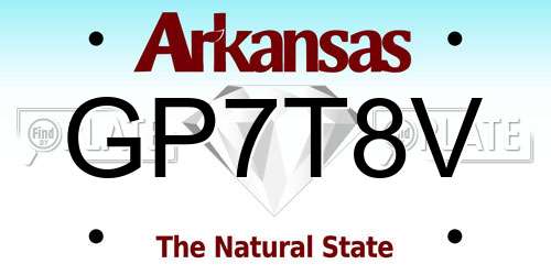 GP7T8V Arkansas License Plate