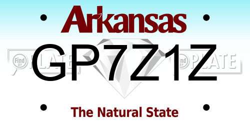 GP7Z1Z Arkansas License Plate
