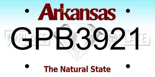 GPB3921 Arkansas License Plate