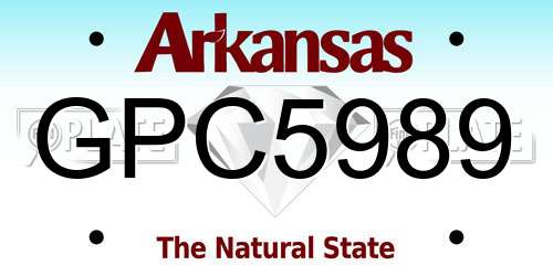 GPC5989 Arkansas License Plate