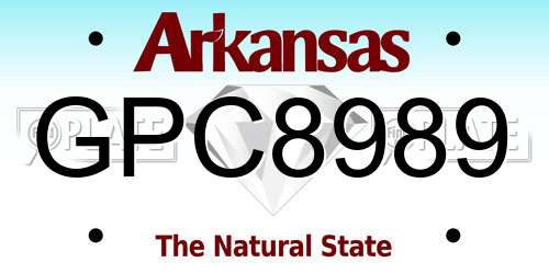 GPC8989 Arkansas License Plate