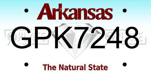 GPK7248 Arkansas License Plate