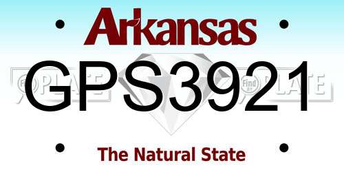 GPS3921 Arkansas License Plate