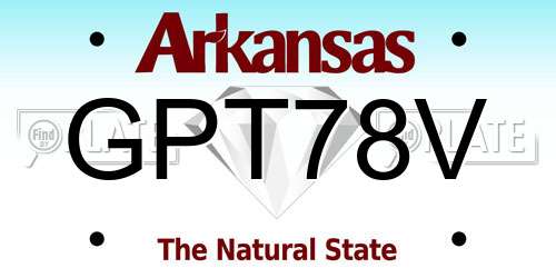 GPT78V Arkansas License Plate
