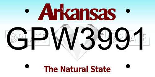 GPW3991 Arkansas License Plate
