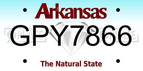 GPY7866 Arkansas License Plate