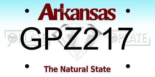 GPZ217 Arkansas License Plate