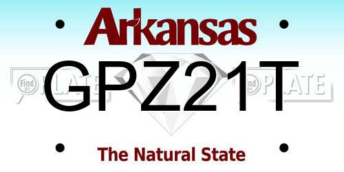 GPZ21T Arkansas License Plate